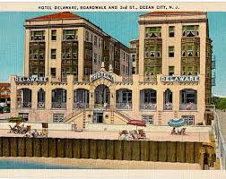 Vintage New Jersey Postcard Delaware Hotel And Boardwalk Ocean City Unused Ocean City Delaware Hotels Margate