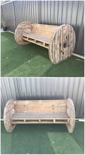Pallet And Cable Reel Bench Holzpaletten Holzpaletten Ideen Palettenholz