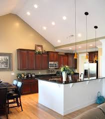 Recessed lighting on vaulted ceilings or sloped ceilings are a refined and classic accent in larger living spaces. Pendant Lighting On Angled Ceiling Swasstech