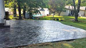 One of the cheapest ways to build patio is using the stamped concrete patio. Ashlar Slate Stamped Patio St Peters Shamrock Concrete