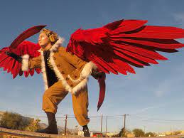 @sugaredwings #hawks #hawkscosplay #bnhahawks #bnhacosplay #mhacosplay #myheroacademiacosplay… Hawks My Hero Academia Animatronic Wings Project