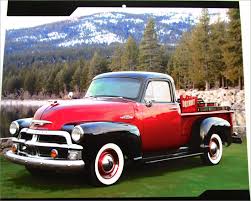 Image result for Medium Red 1955 Truck