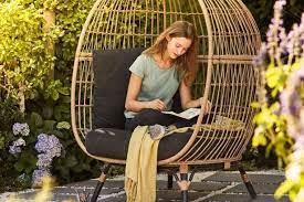 Rattan effect egg swing chair. B Q Unveils Stunning Egg Chair As Part Of New Garden Furniture Range Daily Record