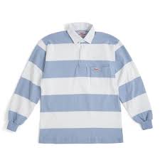 Vintage polo ralph lauren colorblock rugby shirt size m longsleeve. Pocket Rugby Shirt White Light Blue 8oz Jersey Battenwear