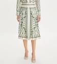 Printed Pleated Silk Skirt: Women's Designer Bottoms | Tory Burch