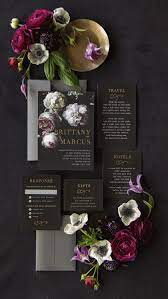Moody Florals Wedding Invitation Goth Wedding Invite Halloween Wedding Go Halloween Wedding Invitations Black Wedding Invitations Wedding Invitation Sets