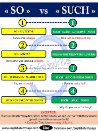 So Vs Such In English English Study Page English Study Learn English English Grammar Exercises