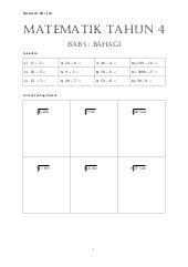 Himpunan soalan latih tubi matematik tahun 3. Matematik Tahun 4 Bahagi