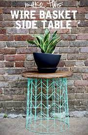 Ready to be inspired with diy projects built with 2x4s? Side Table From A Wire Basket A 20 Minute Diy Idea Diy Outdoor Decor Diy Side Table Diy Outdoor Furniture