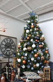 I Ve Gone To Target And Michael S Searching For The Right Blue Ornaments This Is Pr Gold Christmas Decorations Orange Christmas Tree Beautiful Christmas Trees