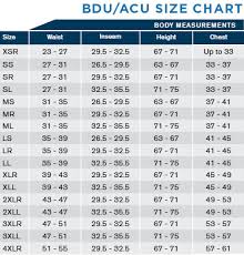 Propper Bdu Size Chart Www Bedowntowndaytona Com