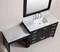 My vanity includes a makeup area but unlike with my past bathroom cabinets, the makeup vanity is higher, the same height as the rest of the vanity, and would require a tall stool like a barstool. Bathroom Sink Vanity With Makeup Table Saubhaya Makeup