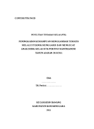 Contoh Ptk Paud Penelitian Tindakan Kela