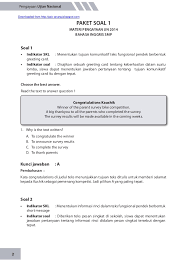 Download soal bahasa inggris kelas 9 tentang congratulation. Contoh Soal Congratulation