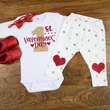 Here ericdress.com shows customers a fashion collection of current girls valentines day clothes.you can find many great items. My First Valentines Day Outfit My 1st Valentines Day Onesie W Off White Gold Dot Baby Valentines Outfit Baby Valentines Day Outfit Girls Valentines Outfit