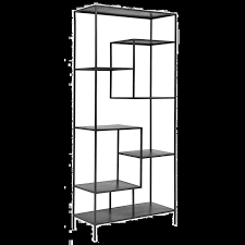 Découpée au laser, pliée dans nos ateliers. Etagere Asymetrique Grande Hauteur Metal Noir Industriel Nordique Nordal