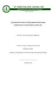 Check spelling or type a new query. Doc A Documentary Report Of Work Immersion Programme Undertaken At St Anne General Hospital Inc Angela Amat Academia Edu