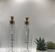 Personalised Clear Tubular Soap Dispenser Bottle With Gold ...