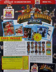 1996 Power Rangers Zeo Stickers Issued With Kelloggs Frosties