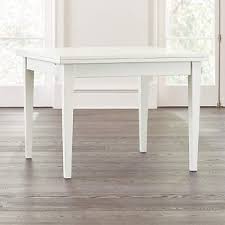 Mark dining table dimensions with tape on the floor to visualize how much space you'll have left on each side to pull chairs in and out. Pratico White Extension Square Dining Table Reviews Crate And Barrel