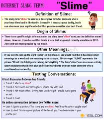 Slime Meaning Learn The Definition And Useful Examples Of Slime 7 E S L In 2020 Learn English Vocabulary Meant To Be Definitions