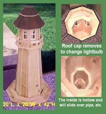 Lighthouse Outdoor Garden Yard Lawn Ornament Cedar Wood Design Arkworkshop