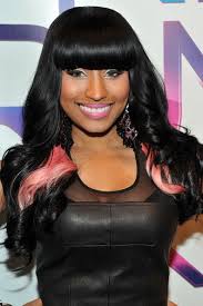 Nicki Minaj Long Curls With Bangs Nicki Minaj Hairstyles Nicki Minaj Wig Black Women Hairstyles
