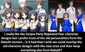 This page shows the list of all the characters that appear in the canon and fan works of corpse party. Corpse Party Confessions Now Open