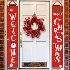 See more ideas about winter hanging baskets, outdoor christmas, christmas planters. Welcome Merry Christmas Banner Christmas Hanging Decorations For Home Indoor Outdoor Door Display Decorations Pendant Drop Ornaments Aliexpress