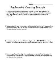The Fundamental Counting Principle Word Problems Practice Word Problem Practice Word Problems Fundamental