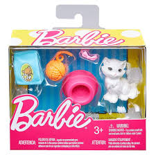 2017 Barbie Kitty Accessory Pack Fhy71 Cat Food Ball Of Yarn Bow Collar Food Bowl White Kitten Kitty Cat Barbie Toys Barbie Doll Accessories Barbie Dolls