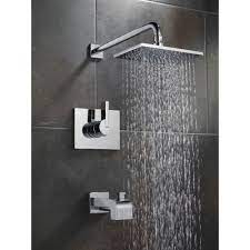 Delta Vero Modern Tub And Shower Combination Faucet With Valve In Chrome D320v In 2021 Tub And Shower Faucets Shower Tub Combination Shower Faucet