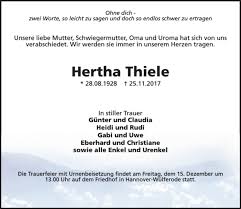 Classe 1908, hertha thiele nasce. Traueranzeigen Von Hertha Thiele Trauer Anzeigen De