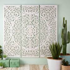 Panel De Pared Esculpido Blanco 183x182 Maisons Du Monde Paneles De Pared Esculturas De Pared Murales