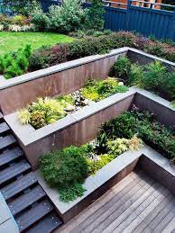 Stepped Retaining Wall Details Google Search Sloped Backyard Landscaping Backyard Landscaping Sloped Backyard