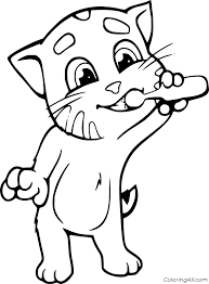 Hes bouncy troucny flouncy fun fun fun! Talking Ginger Brushing Teeth Coloring Page Coloringall