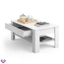 Disponible sur www.sweetmango.fr jolie table basse en bois de manguier et métal.on aime son plateau en bois naturel massif.se compose de 3 tiroirs vous. Table Basse Blanche Avec Tiroir De Haute Qualite