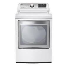 Lg Electronics 7 3 Cu Ft Electric Dryer With Turbo Steam In White Dlex7600we The Home Depot Electric Dryers Gas Dryer Stainless Steel Drum