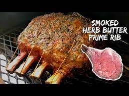 Herb Butter Crusted Smoked Prime Rib Jess Pryles Recipe Smoked Prime Rib Herb Butter Smoked Food Recipes