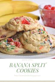 Banana Split Cookies Christmas Cookies Banana Split Dessert Banana Split Pie Food