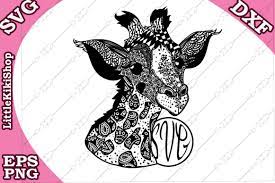 Download Baby Giraffe Svg Mandala Giraffe Svg Monogram Giraffe Svg 242653 Svgs Design Bundles