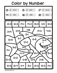 2 digit addition coloring pages categories : Addition Color By Number Worksheets Kindergarten Mom