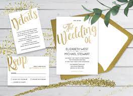 Gold Invitation Printable Gold Wedding Invitation Template Gold Foil Invitation Calligraphy Printable Invitation Set Wbnd19gd Wedding Invitation Templates Wedding Invitations Nature Wedding Invitations
