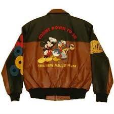 Mickey Donald Goofy New Millennium Bomber Leather Jacket Ex 04887 Ebay Leather Bomber Jacket Leather Jacket Jackets