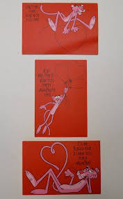 Vintage Valentines Day Cards Set Of 18 Unused Pink Panther Etsy Valentine Day Cards Vintage Valentines Valentines