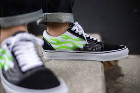 Кеды vans old skool black/white flame. Vans Old Skool Flame Black True White Vn0a4u3bxey