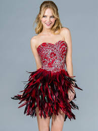 Cocktail Dresses Feathers Jeweled Unique Dress From Sung Boutique Los Angeles Size Cocktail Evening Dresses Feather Prom Dress Strapless Homecoming Dresses