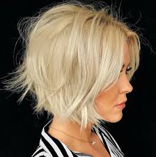 Pink choppy bob with dark roots. Edgy Cropped Bob Messy Blonde Bob Messy Bob Hairstyles Thick Hair Styles