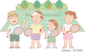 家族 テニス テニスコート 人物のイラスト素材 - PIXTA