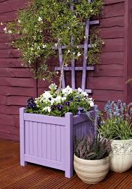 Cuprinol Summer Damson On Fence Behind Latticed Planter Box Cuprinol Garden Shades Shade Garden Design Shade Garden